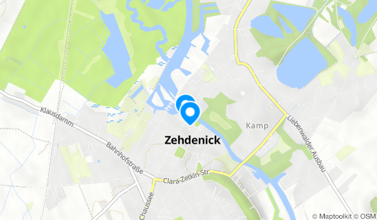 Kartenausschnitt Hastbrücke Zehdenick